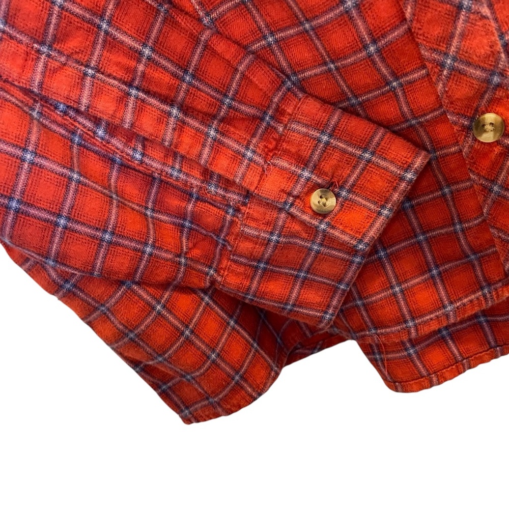 EDDIE BAUER Red/Blue Plaid Flannel-Like Button-Down Shirt Top - Size Small - Picture 5 of 16